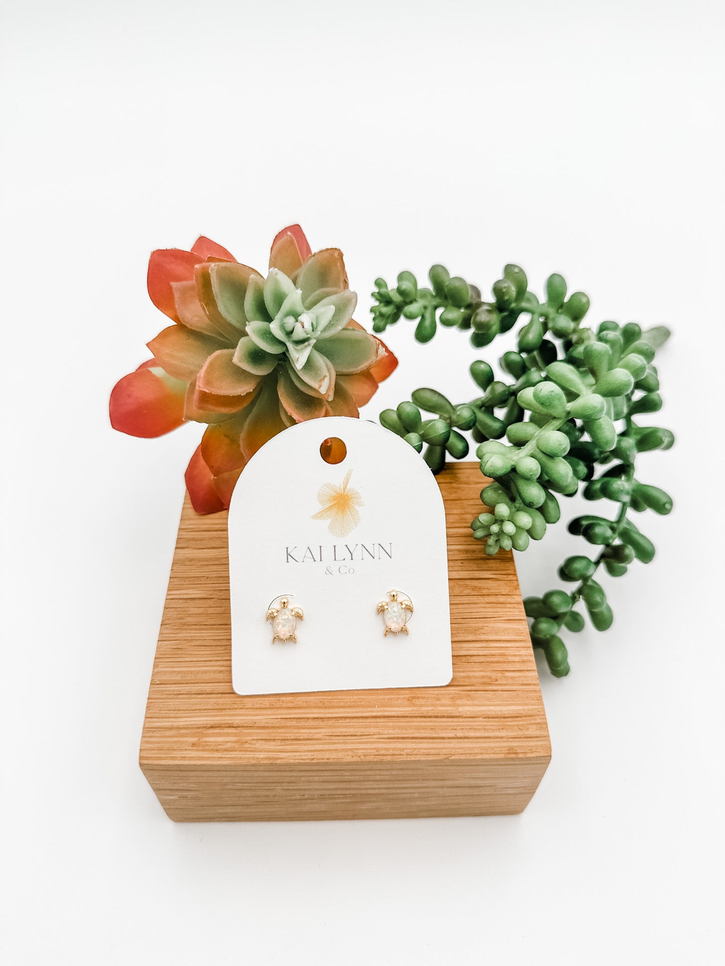 Opal Turtle Shell Studs