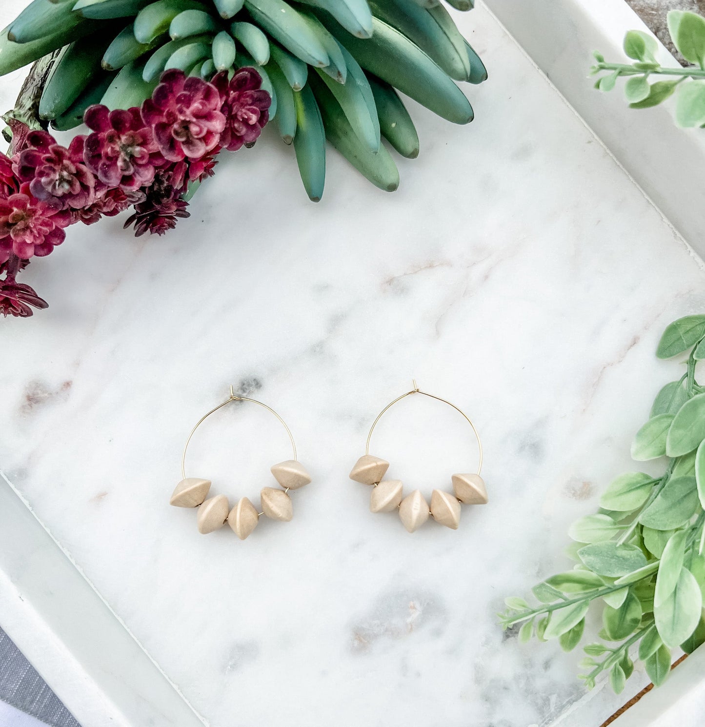 Bicone Hoop Earrings