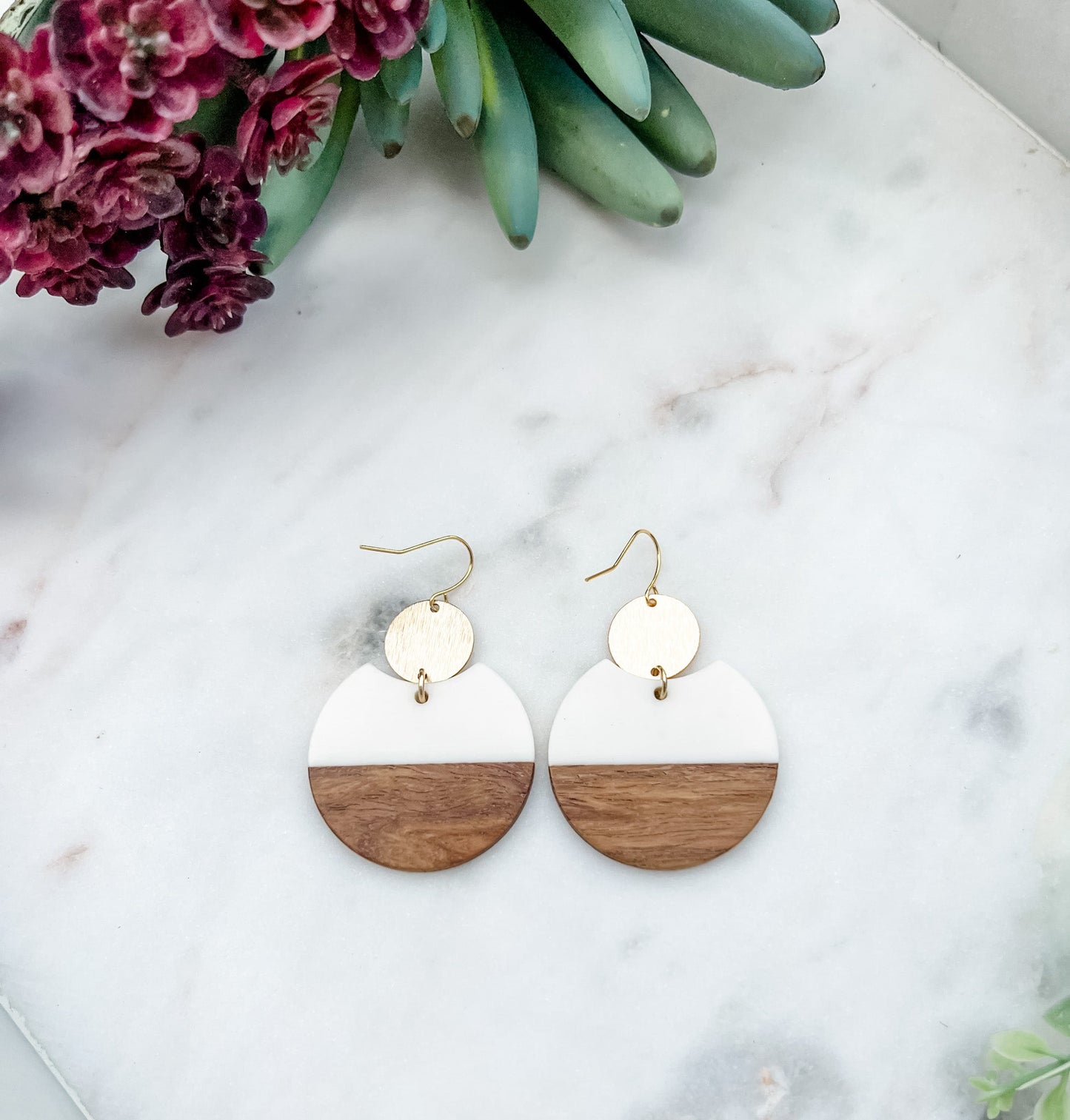 Wood Circle Earrings