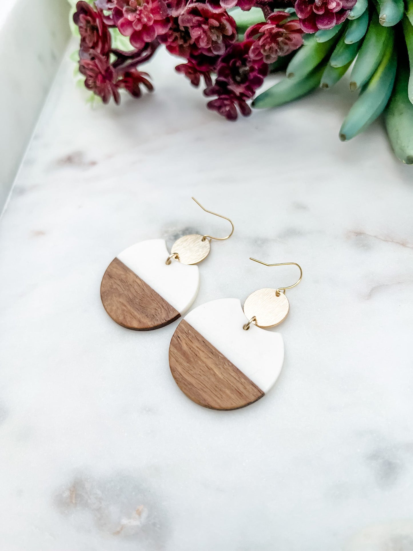 Wood Circle Earrings