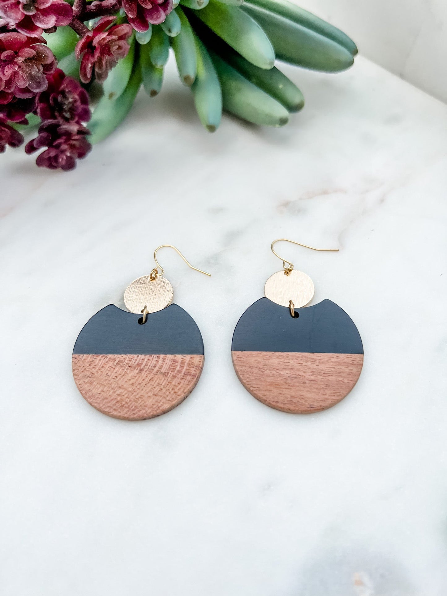 Wood Circle Earrings