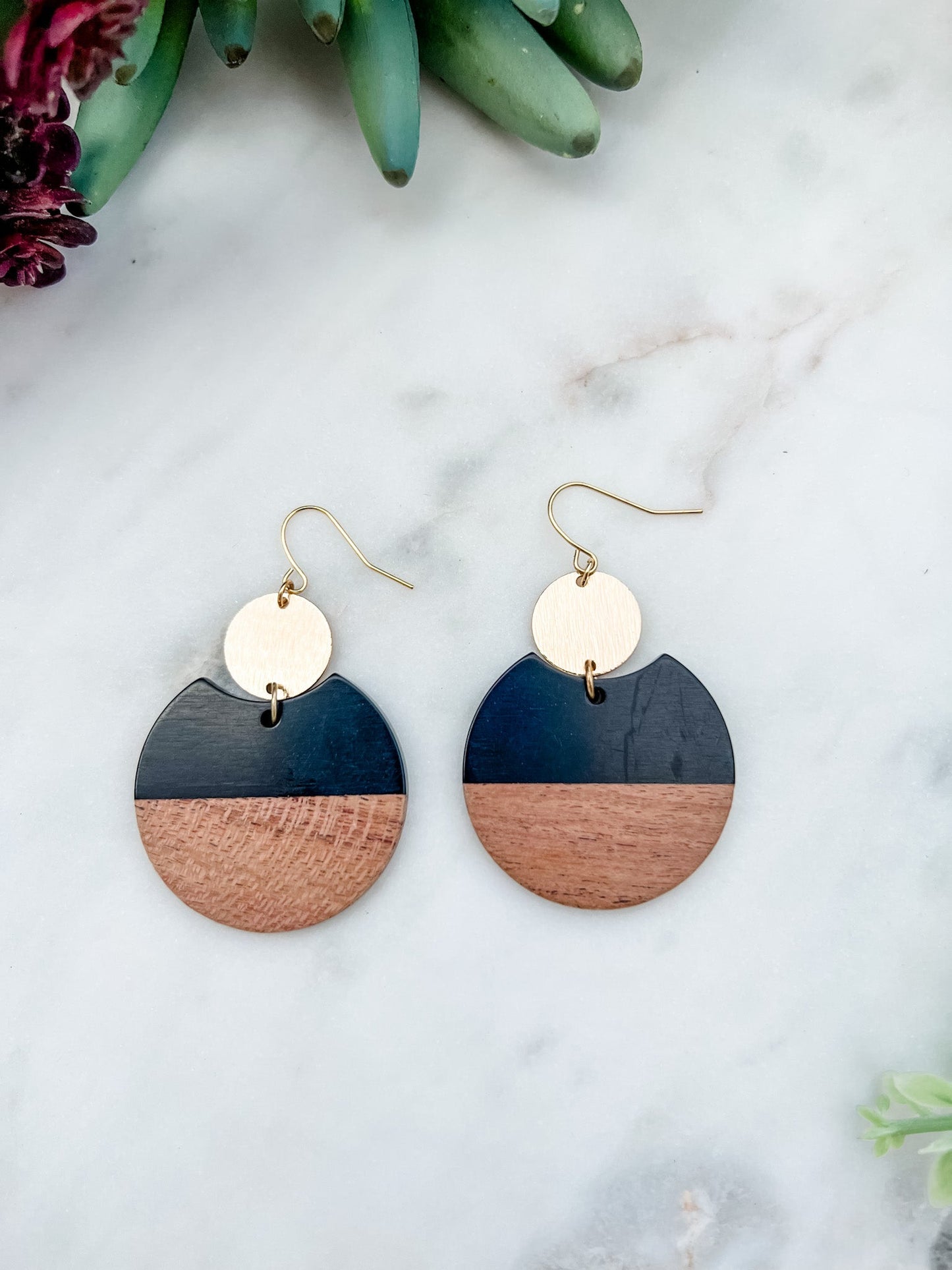 Wood Circle Earrings