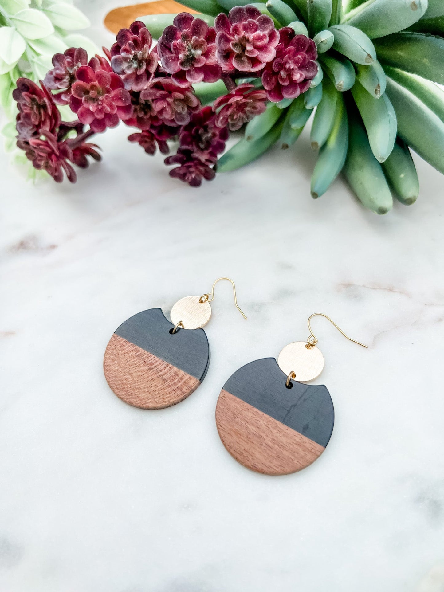 Wood Circle Earrings