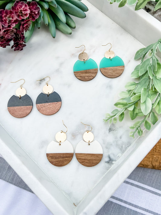 Wood Circle Earrings