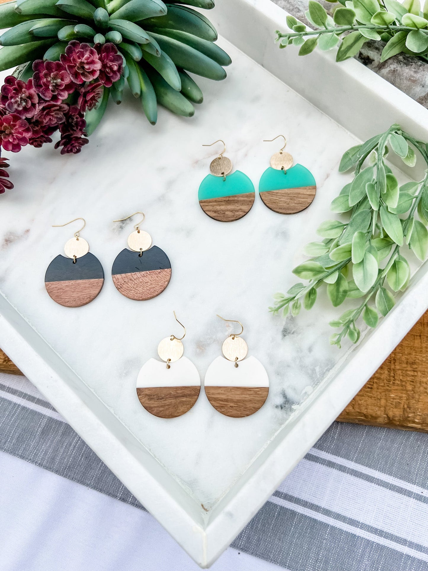 Wood Circle Earrings