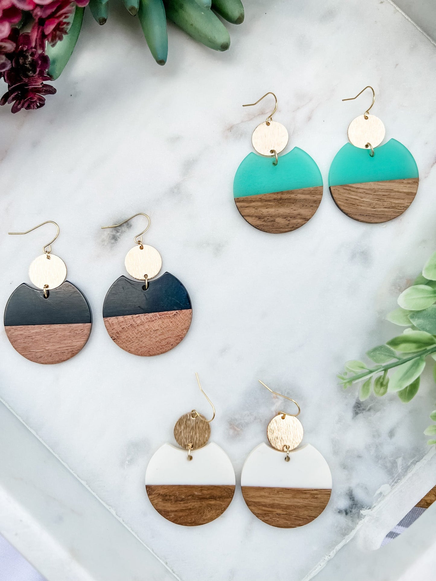 Wood Circle Earrings