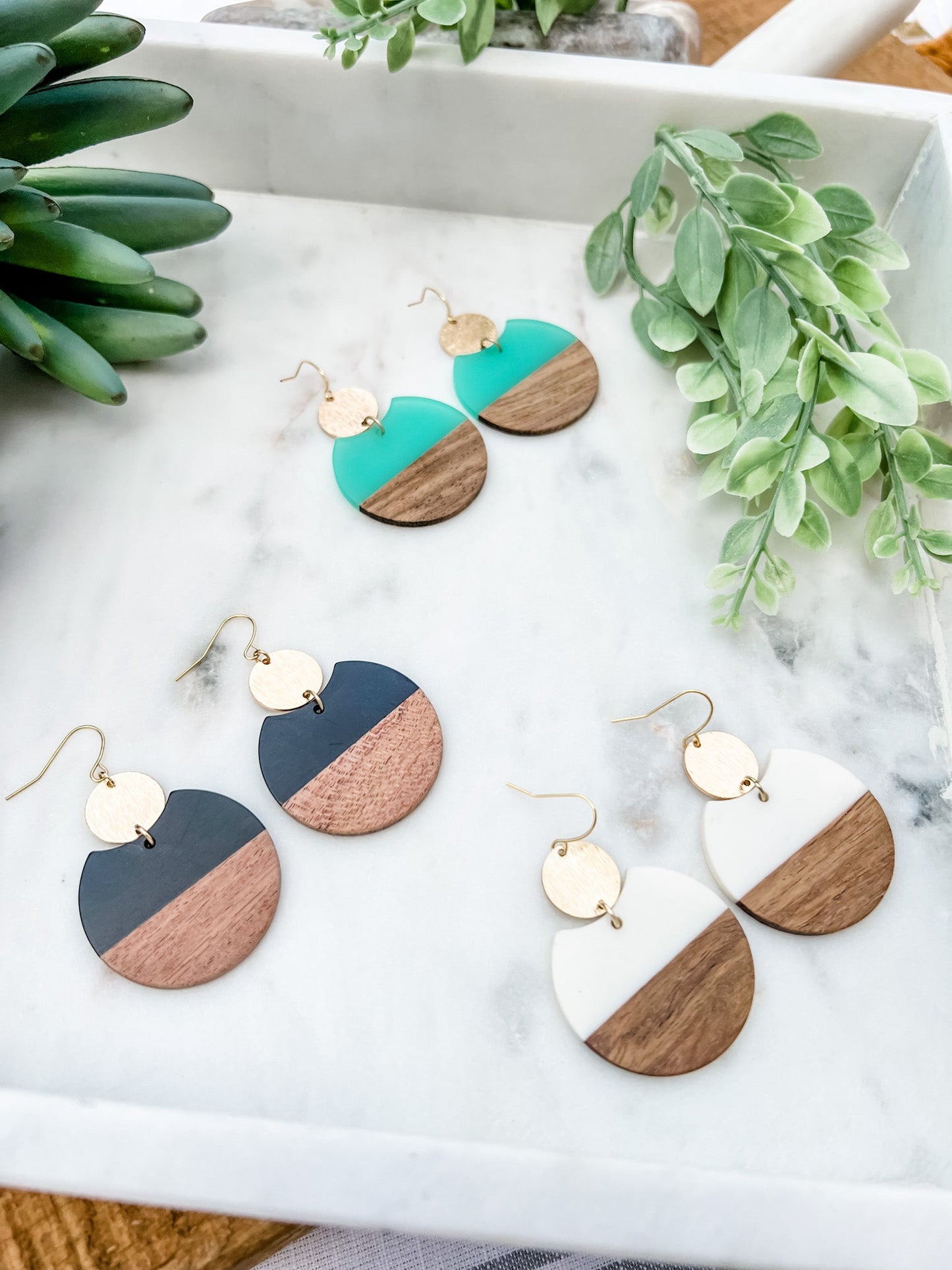 Wood Circle Earrings