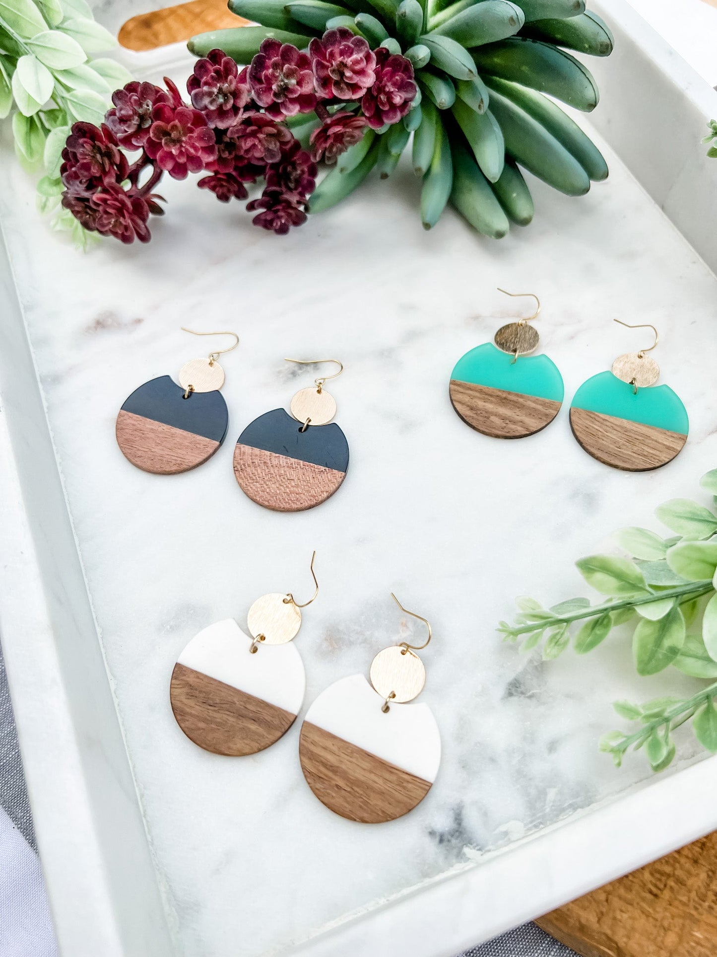 Wood Circle Earrings